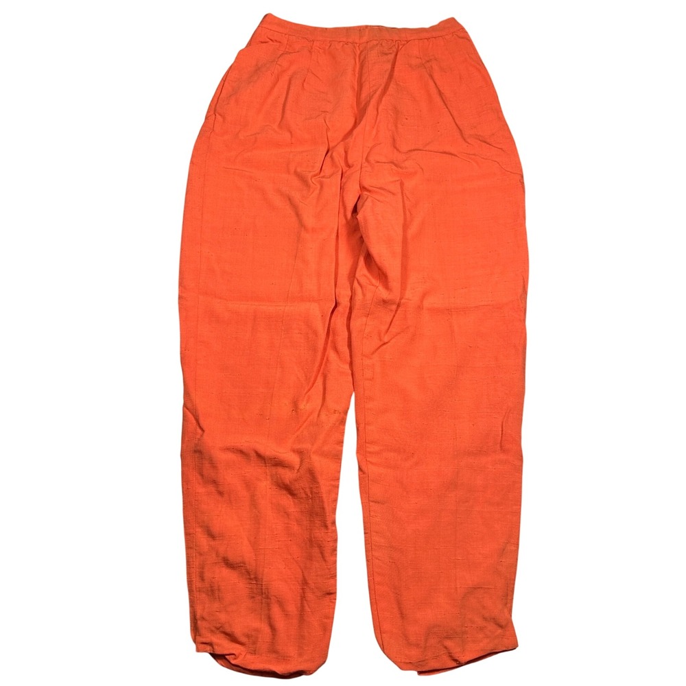 VTG 50s/60s Kerrybrooke Sears Orange Slub Tapered Trousers High Waist Pants